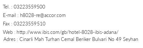 bis Hotel Adana telefon numaralar, faks, e-mail, posta adresi ve iletiim bilgileri